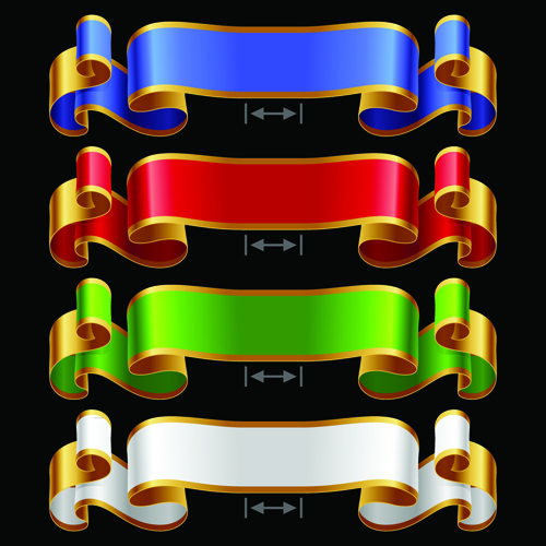 Colored ribbons design vector 04  