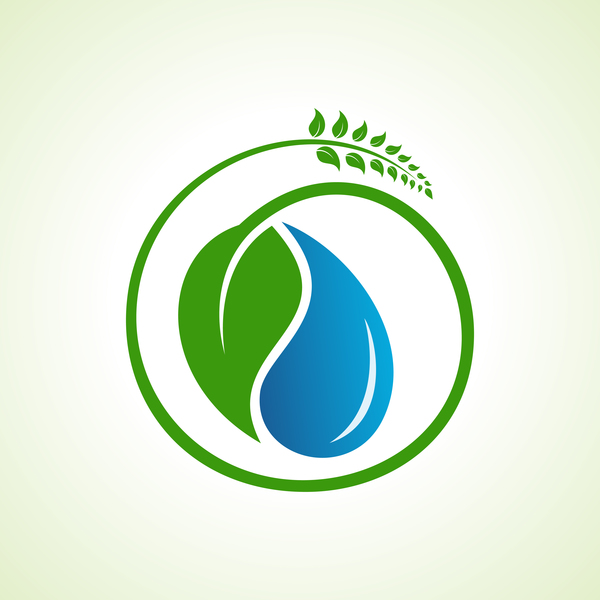 Sparen Sie Wasser mit dem Eco Design Logo Vector 01  