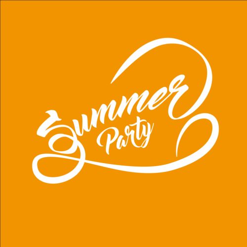 Summer party text logos design vector 03  