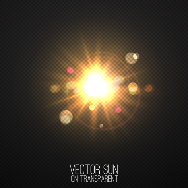 Sun light transparent illustration vector 05  