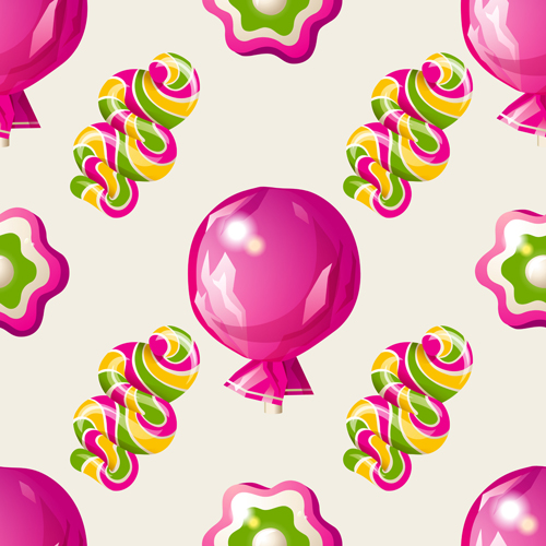Sweet candies vector seamless pattern 04  