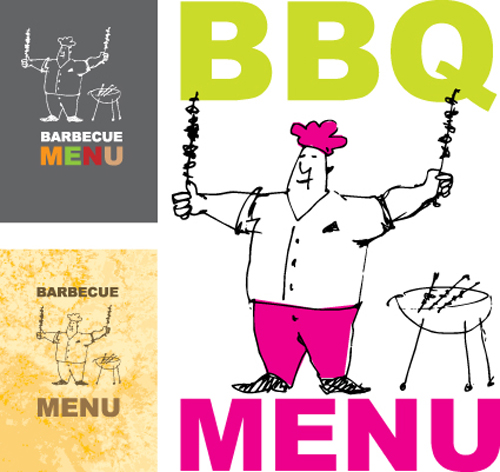 Chef with menu cover Templates vector graphic 05  