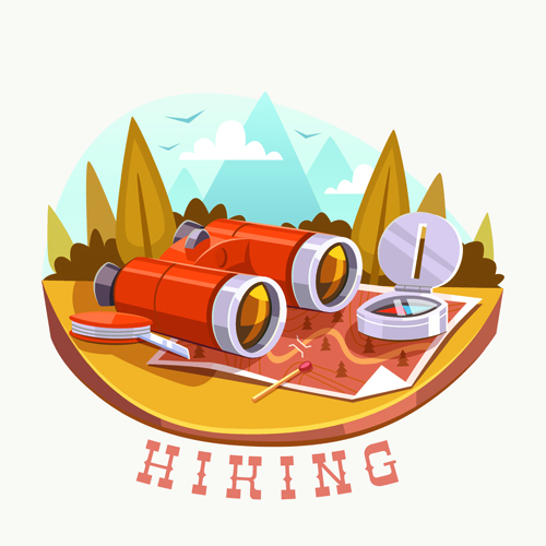 Traveling with adventures vintage vector background 01  
