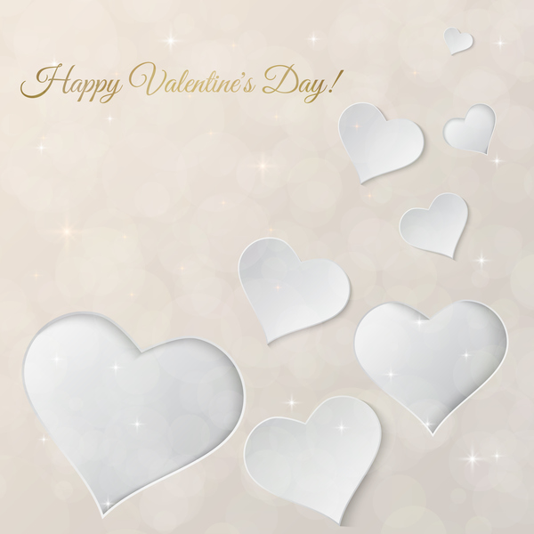 Valentine day card shiny background vector  