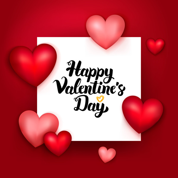 Valentine day card with paper background vector  