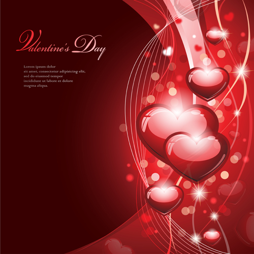 Valentines with Romantic backgrounds vector 01  