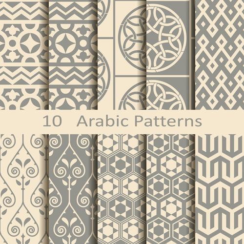 Vector arabic style seamless patterns 02  