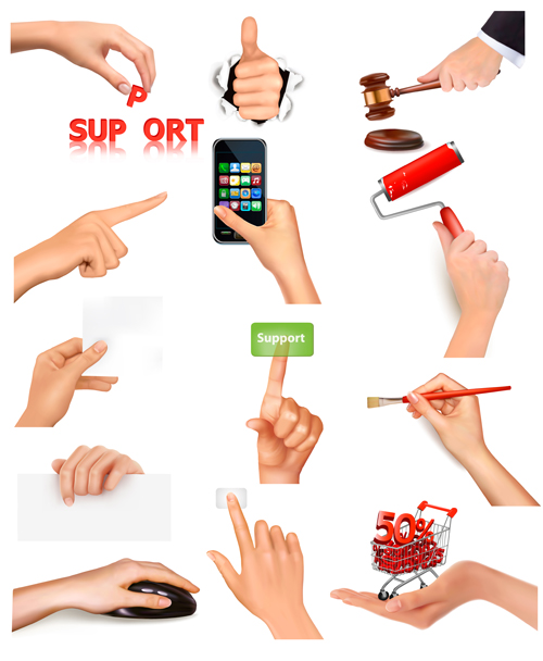 Vector set of hand gestures design graphics 02  