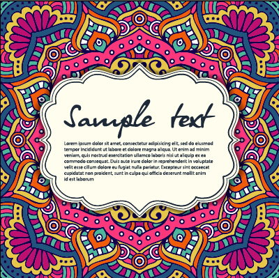 Vintage frame with ethnic pattern vector backgrounds 13  