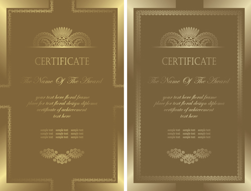 Vintage luxury certificates template set vector 08  