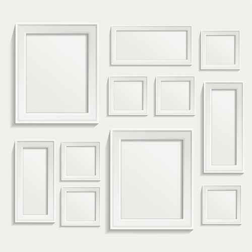 White frame on wall vector design 01  