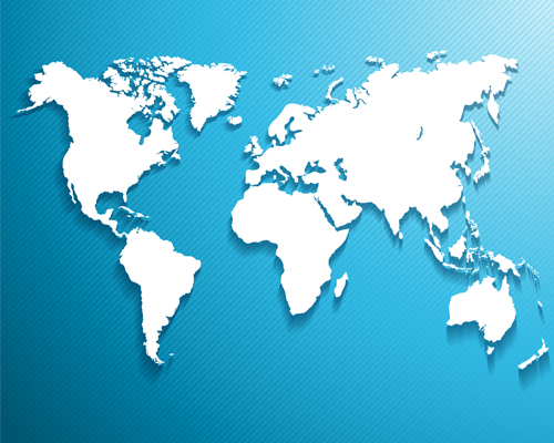 White world map with blue background vector  