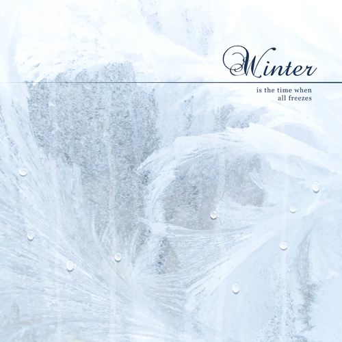 Winter background with water drop vector 02  