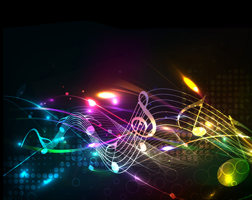 Different Music elements vector backgrounds art 03  