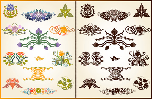 Various Plant Decoration pattern vector 03  
