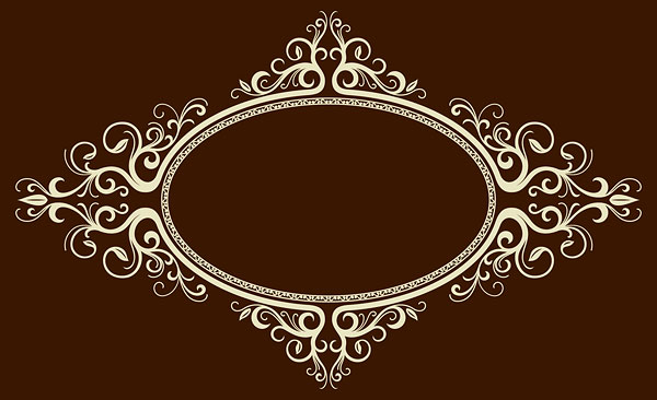 oval frame ornate vector  