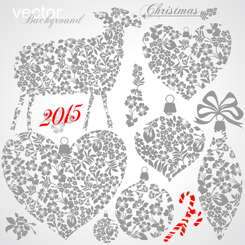 2015 Christmas ornament elements design vector  