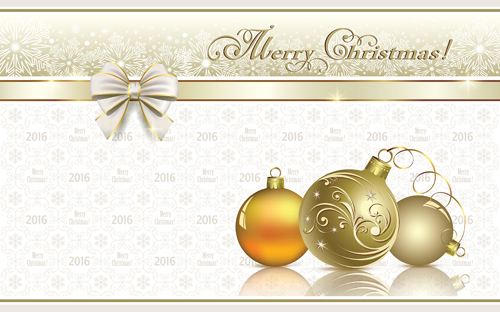 2016 Christmas new year gold background vectors 07  