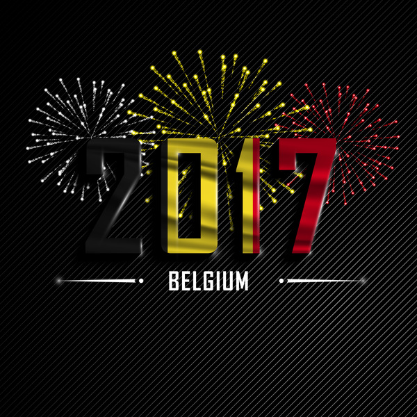 2017 nouvel an Belgique fond vectoriel  