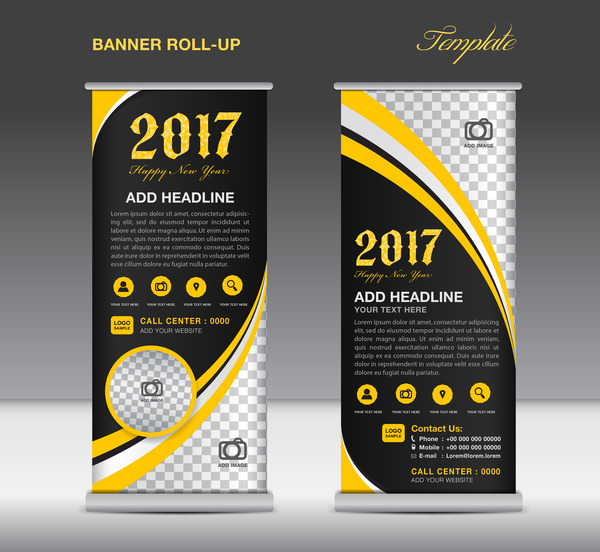 2017 banner roll up flyer stand template vector 10  