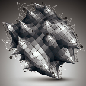 3D geometric shapes vectors background 01  