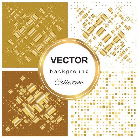 Abstract gold backgroun art vector set 11  