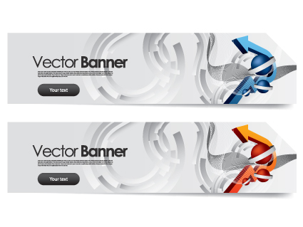 Vector Banner arrow design set 02  