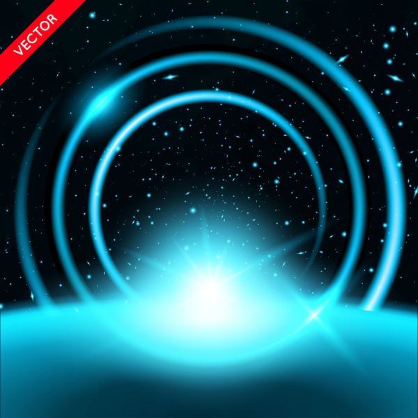 Beautiful space circles background vectors 03  