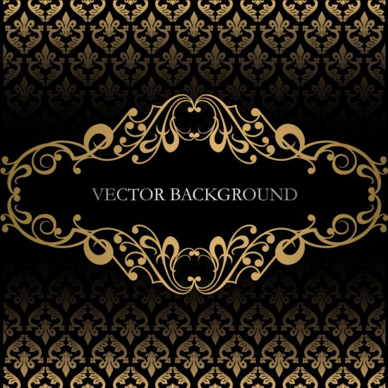 Black with golden decor background vector 03  