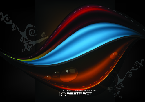 Color wave vector background art 04  