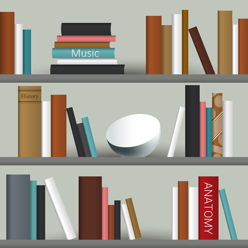 Creative book shelf vector design 05  