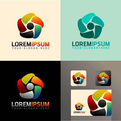 Creative company logos with business vectors 06  