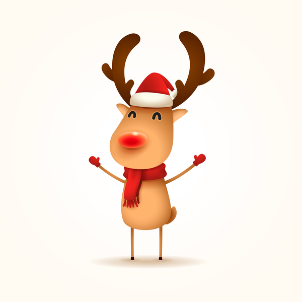 Cute reindeer christmas illustration vector  