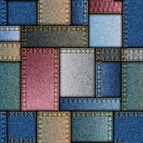 Denim fabric seamless vector pattern 01  