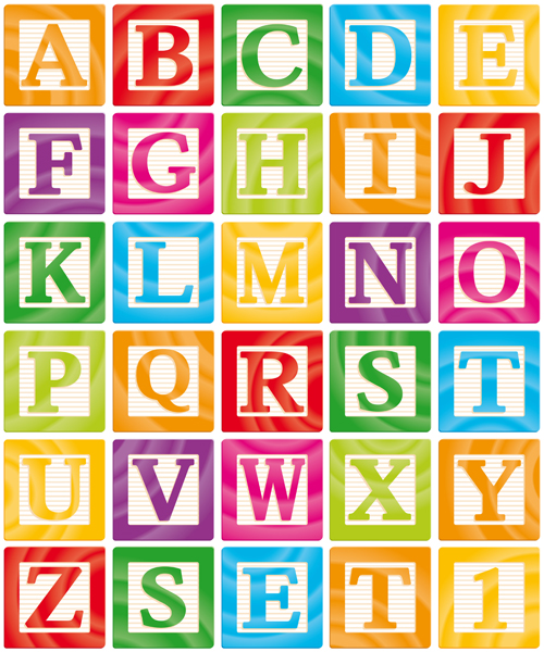 Different alphabet elements vector graphics 03  