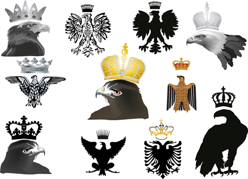 Eagle sign with crown vector material  