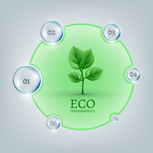 Eco infographics elements vectors graphics 16  