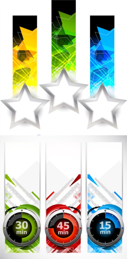 Fashion banner with stars vector  