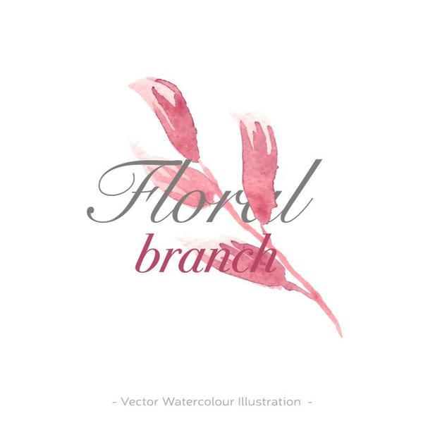 Flower watercolor logo vector 03  