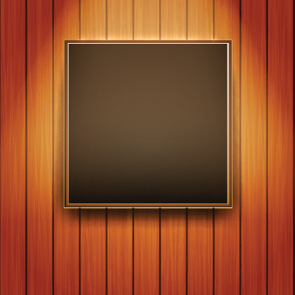 Set of Bright Frame on a wooden wall vector 02  