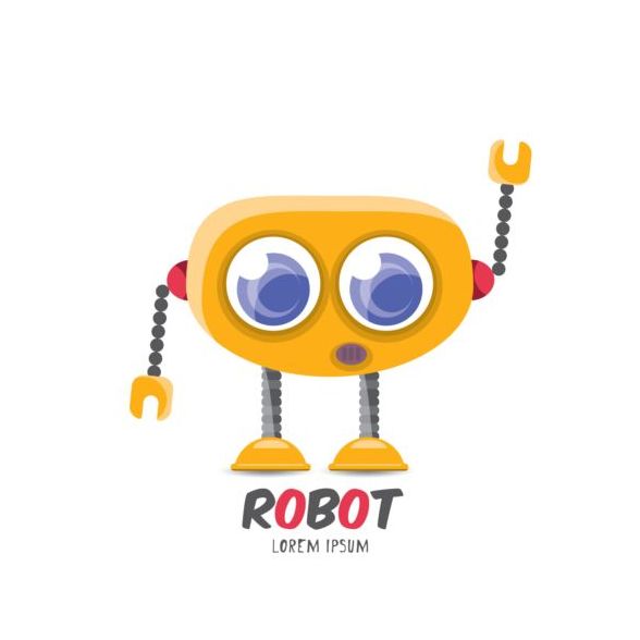 Funny robot cartoon vectors set 06  