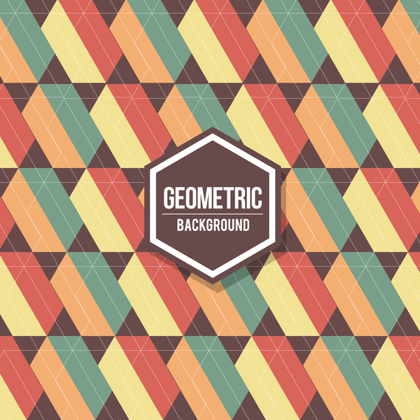 Geometric pattern with retro background vector 03  