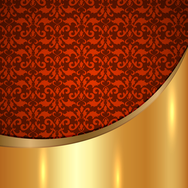 Golded metalen achtergrond met decor patronen vectoren materiaal 19  