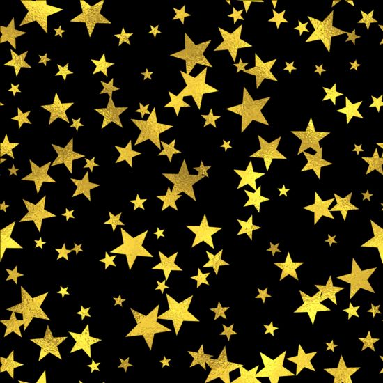 Golden star seamless pattern vector  