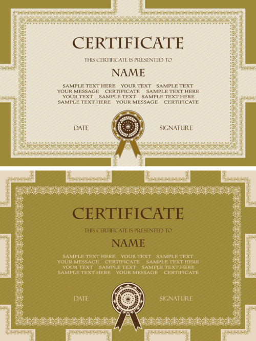 Golden template certificate design vector 05  