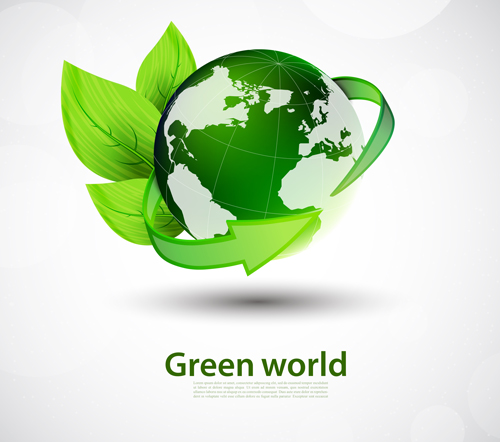 Green world and Eco background vector 01  