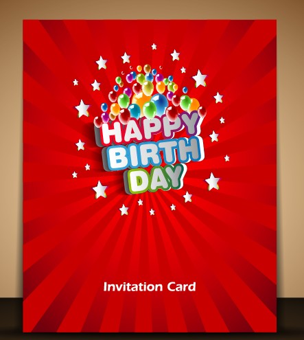 Happy Birthday card vector set 03  