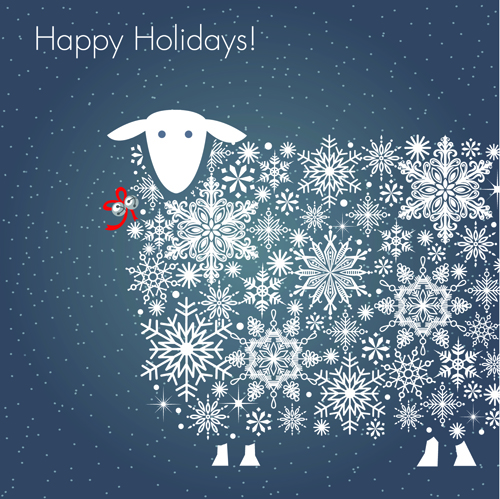 Happy holiday sheep background vector 01  