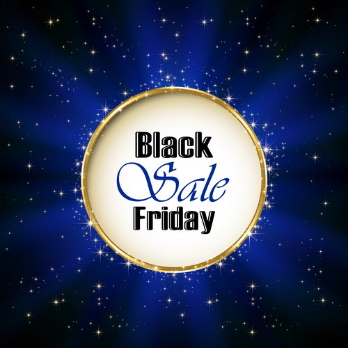 Aufschrift Black Friday-Verkauf auf blauem Hintergrundvektor  