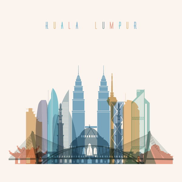 Kuala Lumpur building vector illustration  